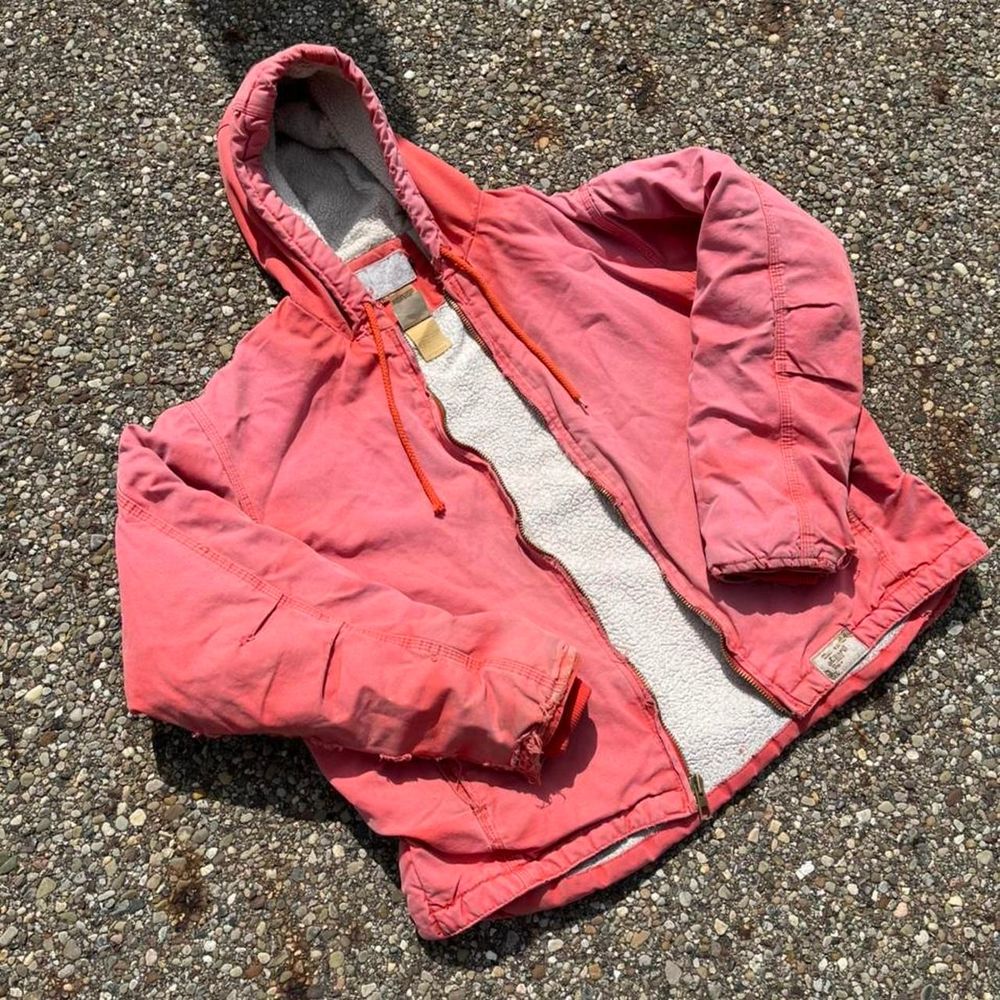 VINTAGE THRASHED PINK WINTER COAT